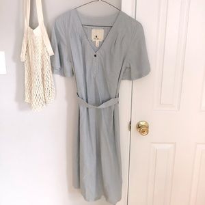 Blue Striped Cotton Dress